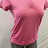 IZod Women's Pink Short Sleeve Collared Golf Climate Zone Engineered T-Shirt Size Small Polyester