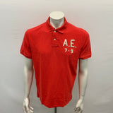 American Eagle Pique Polo Shirt Men's Size Medium Red Athletic Fit Short Sleeve