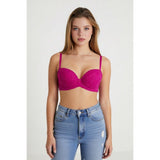 La Senza Women's Pink Lacey Removeable Strap Strapless Bra Size 32D Polyamide Blend