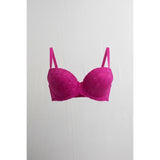 La Senza Women's Pink Lacey Removeable Strap Strapless Bra Size 32D Polyamide Blend