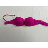 La Senza Women's Pink Lacey Removeable Strap Strapless Bra Size 32D Polyamide Blend