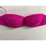 La Senza Women's Pink Lacey Removeable Strap Strapless Bra Size 32D Polyamide Blend