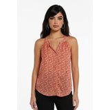 Banana Republic Women's Cami Small Red White Sleeveless Sheer Polyester V Neck