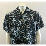 Joe Martin Short Sleeve Rayon/Poly Men's Medium Black Button Up Hawaiian Shirt
