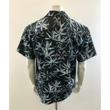 Joe Martin Short Sleeve Rayon/Poly Men's Medium Black Button Up Hawaiian Shirt