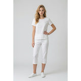 Carroll Reed Women's Pull On Capri Pants Size 14P White Stretch Cropped Rayon