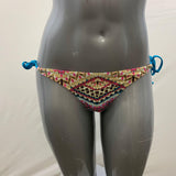 Becca Women's Multi Coloured Funky Pattern Bathing Suit Bottoms Size Large Polyester