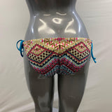 Becca Women's Multi Coloured Funky Pattern Bathing Suit Bottoms Size Large Polyester