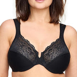 Glamorise 1240 Plus Size Women's Back Close Wonderwire Bra Black