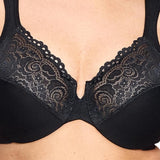 Glamorise 1240 Plus Size Women's Back Close Wonderwire Bra Black