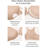 Glamorise Womens Wonderwire Posture Back Bra Underwire #9265 Black