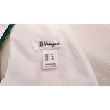 Revamped Women's Cropped Tie Front Tank Top Size Medium White Patterned Polyester
