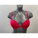 La Senza Women's Red Show Off Lace T-Shirt Bra Size 32D Polyamide Blend