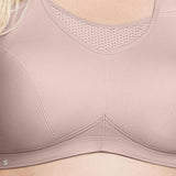 Glamorise 1067  44F Elite Performance No-Bounce Wirefree Sports Bra Rose Tan NWOT