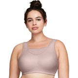 Glamorise 1067  44F Elite Performance No-Bounce Wirefree Sports Bra Rose Tan NWOT