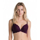 La Senza Women's Lace Push Up Bra Size 34D Burgundy Polyamide Blend
