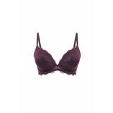 La Senza Women's Lace Push Up Bra Size 34D Burgundy Polyamide Blend