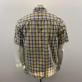 Carhartt Button Down Shirt Men's Size Medium Brown Yellow Plaid Short Sleeve Cotton