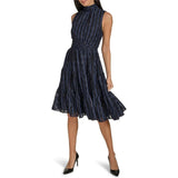 Calvin Klein Womens 12 Mesh Chiffon Dress CD4H2GL0 Indigo Blue NWT