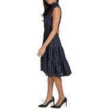 Calvin Klein Womens 12 Mesh Chiffon Dress CD4H2GL0 Indigo Blue NWT