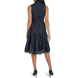 Calvin Klein Womens 12 Mesh Chiffon Dress CD4H2GL0 Indigo Blue NWT