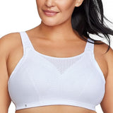 Glamorise #1166 Womens Custom Control Sports Bra Wirefree White