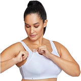 Glamorise #1166 Womens Custom Control Sports Bra Wirefree White