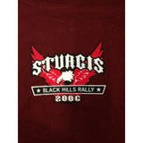 Sturgis Black Hills Rally 2006 Men's T Shirt Size XL Maroon Crew Neck Cotton Tee