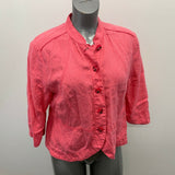 Olsen Europe Accent Jacket Flax Linen Women's 12 Pink Button Front