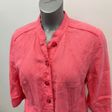 Olsen Europe Accent Jacket Flax Linen Women's 12 Pink Button Front