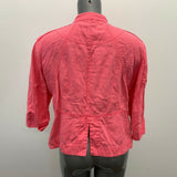 Olsen Europe Accent Jacket Flax Linen Women's 12 Pink Button Front
