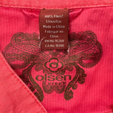 Olsen Europe Accent Jacket Flax Linen Women's 12 Pink Button Front