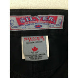 Sliver Jeans Women's Black Shiny Straight Leg Mid Rise Black Pants Size 26/29
