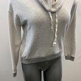 American Eagle Cowl Neck Sweatshirt Women's Size Medium Gray Cotton Blend Long Sleeve