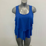 Blue Crush Women's Sleeveless Top Size Large Blue Layered Polyester Spandex