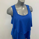 Blue Crush Women's Sleeveless Top Size Large Blue Layered Polyester Spandex