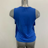 Blue Crush Women's Sleeveless Top Size Large Blue Layered Polyester Spandex
