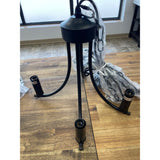 Wagon Wheel Style Farmhouse Chandelier Pendant Light - 4 Fixtures Black 14" NEW