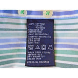 Tommy Hilfiger Large Long Sleeve Green/Blue Striped  Cotton Casual Shirt