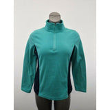 IZOD Fleece Pullover Women's Medium Teal Blue Long Sleeve 1/4 Zip