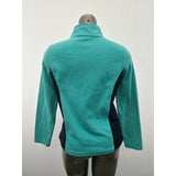 IZOD Fleece Pullover Women's Medium Teal Blue Long Sleeve 1/4 Zip