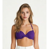 Victoria Secret Women's Purple Bathing Suit Top Tie neck Size 32 DD Polyester