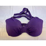 Victoria Secret Women's Purple Bathing Suit Top Tie neck Size 32 DD Polyester