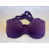 Victoria Secret Women's Purple Bathing Suit Top Tie neck Size 32 DD Polyester
