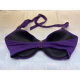 Victoria Secret Women's Purple Bathing Suit Top Tie neck Size 32 DD Polyester