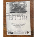2024 Upper Deck CFL Base Autograph Javon Leake 58 Edmonton Elks