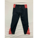 Under Armour Capri Leggings Women's Small Black Red Cropped Fitted Workout Pants
