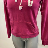Garage Hooded Sweatshirt Hoodie Women's Size Medium Pink Long Sleeve Cotton Blend