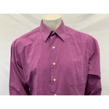 Geoffrey Beene Men's shirt Size Large Purple White Striped Fitted Button Up