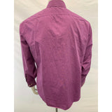 Geoffrey Beene Men's shirt Size Large Purple White Striped Fitted Button Up